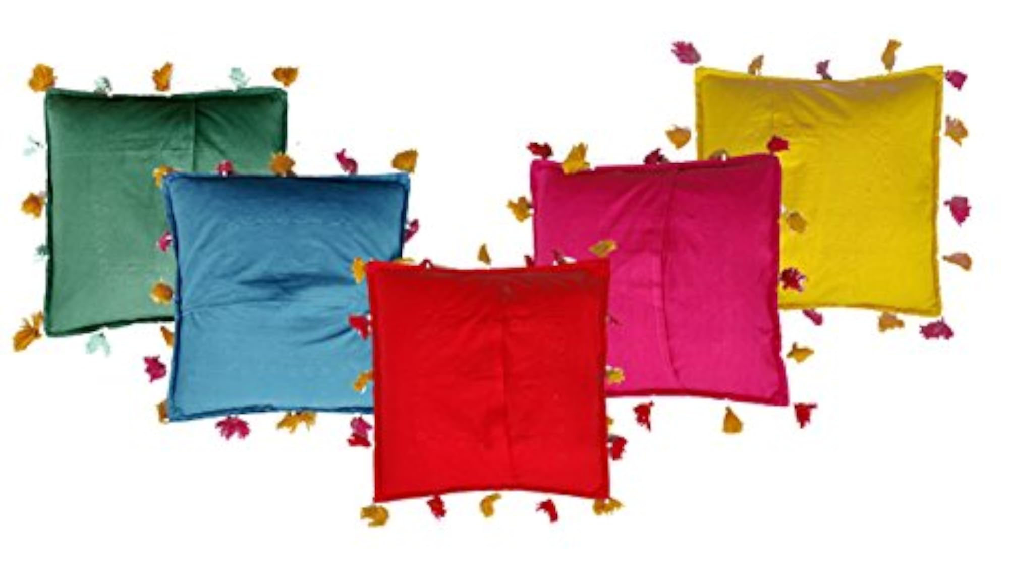Set of 5 Multicolor Sari Patchwork Cushion Covers