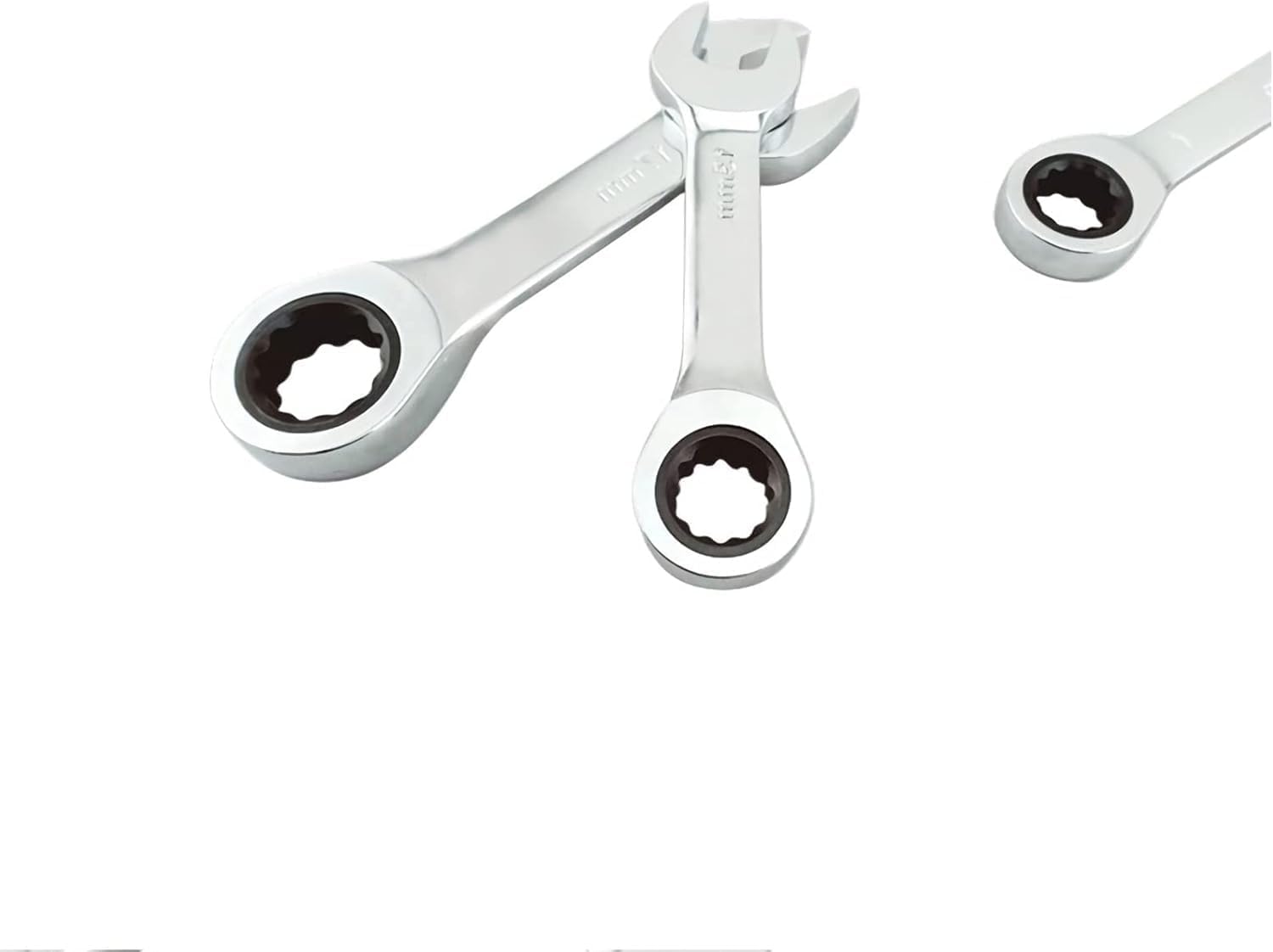 18mm Stubby Ratchet Wrench, Short Combination Ratcheting Wrench, Mini Open End Spanner, Small Metric Home Tools for Repair Bicycle