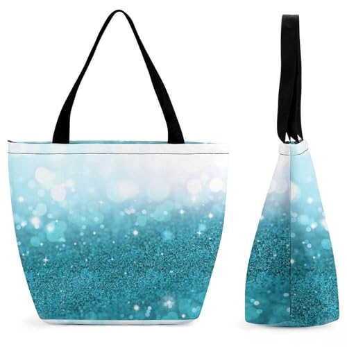 Sac shopping paillettes bleues pour femme idéal en voyage