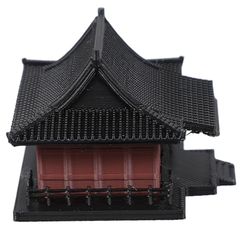 TOBBOMEY Statua Mini Padiglione in Plastica Stile Cinese Vintage Decorazione Micro Paesaggio con Rockery per Casa Ufficio e Terrarium Miniatura Artigianale Resistente e Realistica