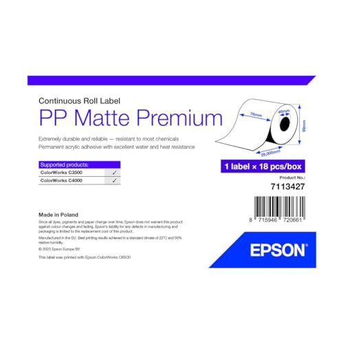 Image of Specials/Other Brand EPSON Model Epson 7113427 Printer Label White Self-Adhesive Printer Label