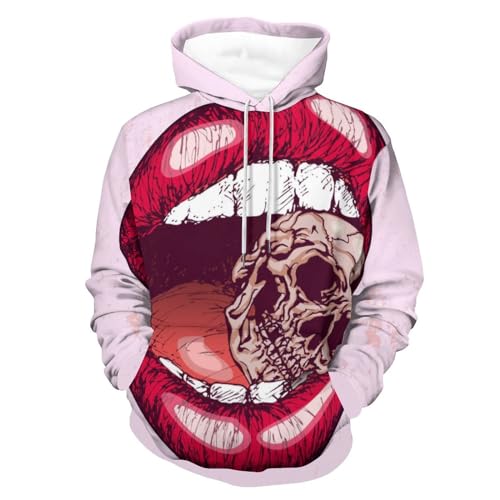 Sweat à capuche UMENG fini les pulls informes avec ce sweat unisexe Lips Skull S