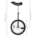 16/24 Inch Wheel Unicycle with Steel Rim, Unicycle Electric Wheel Skidproof Mountain Tire Cycling Sports Exercise with Adjustable Seat, Adults Kids Outdoor Sports Fitness Exercise Tool (24Inch Black)