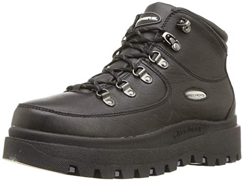 Skechers Women s SHINDIGS-Renegade Heart-Rugged Heritage-Style 6-Eye Leather Boot Chukka Black, 8.5 M US