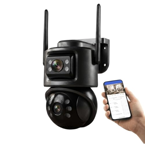 Leduc Câmera de Segurança WiFi Lente Dupla 360° Sem Ponto Cego Visão Noturna