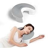 ATEMANS Side Sleeper Pillow for Adults, Memory Foam Shoulder Pillow with Arm Hole for Neck and Shoulder Pain, Suitable for Side Sleepers, White and Grey