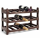 Ichigo Ichie Botellero de Plástico Apilable de 3 Niveles para 18 Botellas, Estanterías para Botellas de Vino, Estante de Almacenamiento para Exhibición de Vinos, Ideal para Hogar, Bar y Bodegas