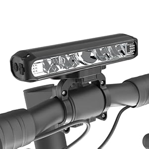 UPPEL Fahrradlicht Vorne 8000mAh USB C Ladeanschluss 5 LEDs 4 Lichtmodi 2600 Lumens Beste Aluminium Fahrradlampe Vorne Einfache Installation Fahrradbeleuchtung für Nacht Reiten (Schwarz) (8000mah)