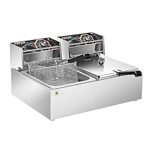 VIVOHOME 19,6L Doppel-Tiegelfritteuse 5000W