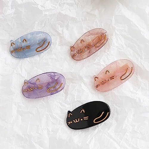 10 Pcs Kitty Hair Barrettes For Women Kitties Hair Clips Round Cute Cat Hair Barrettes Small Hair Clips For Girls Fashion Sweet Kitten Cat Acrylic Resin Hair Clips Barrettes #TOP2