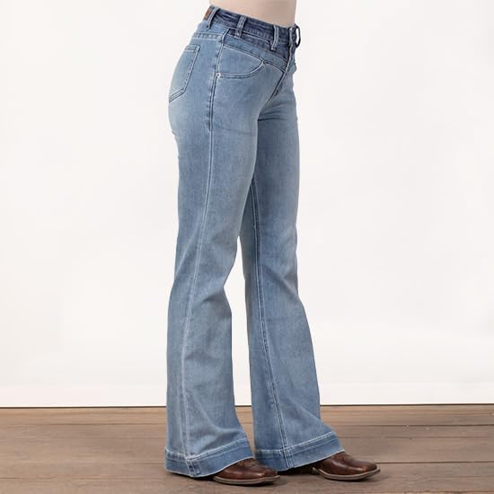 Rock & Roll Denim Hallsville High Rise Trouser Jeans Denim 29x324