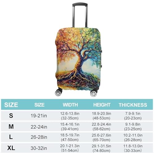 Life Rainbow Tree Luggage Covers Washable Travel Suitcase Cover Elastic Baggage Protector2