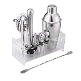 Mikinona 12stücke Teiliges Edelstahl-Shaker-Set Getränke-Mixer Eiszange Bar-rührlöffel...