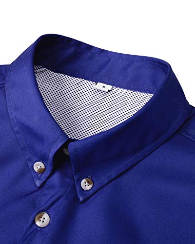 Image of Alimens & Gentle Short Sleeve Fishing Shirt Wicking Fabric Sun Protection Casual Button Down Shirts