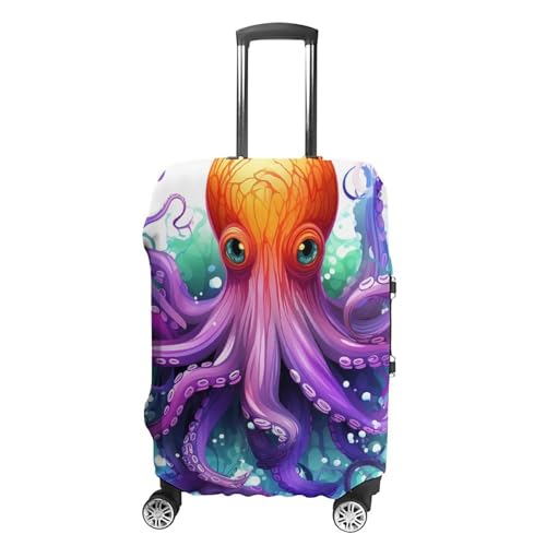 Carry on Luggage Cover Colorful Octopus Suitcase Covers for Luggages Tsa Approved Travel Luggage Sleeve Protector Elastic Suitcase Protector Anti-Scratch Washable Fits 19-30 Inch Case -M