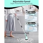 Shower Scrubber with Long Handle, Electric Scrubber Bathroom Cleaner Brush - Image 3
