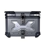 Car 45/55L Motorcycle Aluminium Alloy Box Trunk Scooter Electric Helmet Case Shatterproof Tail Travel Luggage(45L Black base plate)