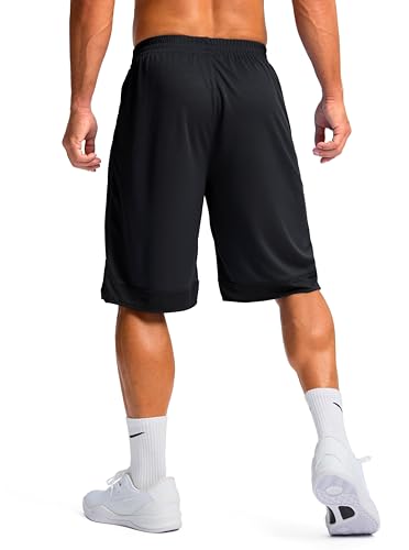 Pudolla Men's Basketball Shorts with Zipper Pockets 11" Long Gym Athletic Shorts for Men Lightweight Quick Dry2
