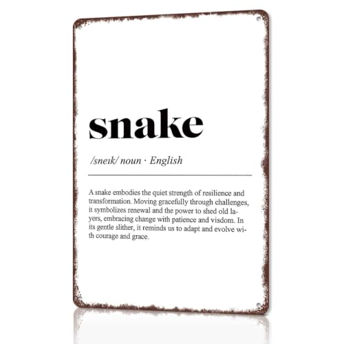 Snake Symbolism Definition Quote Aluminum Wall Sign 8 x 12 Inch
