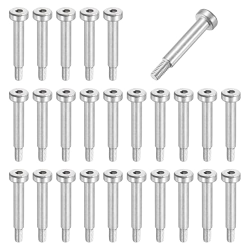 MECCANIXITY 26Pcs 304 Stainless Steel Shoulder Bolt 5mm Dia 25mm L M4x0.7