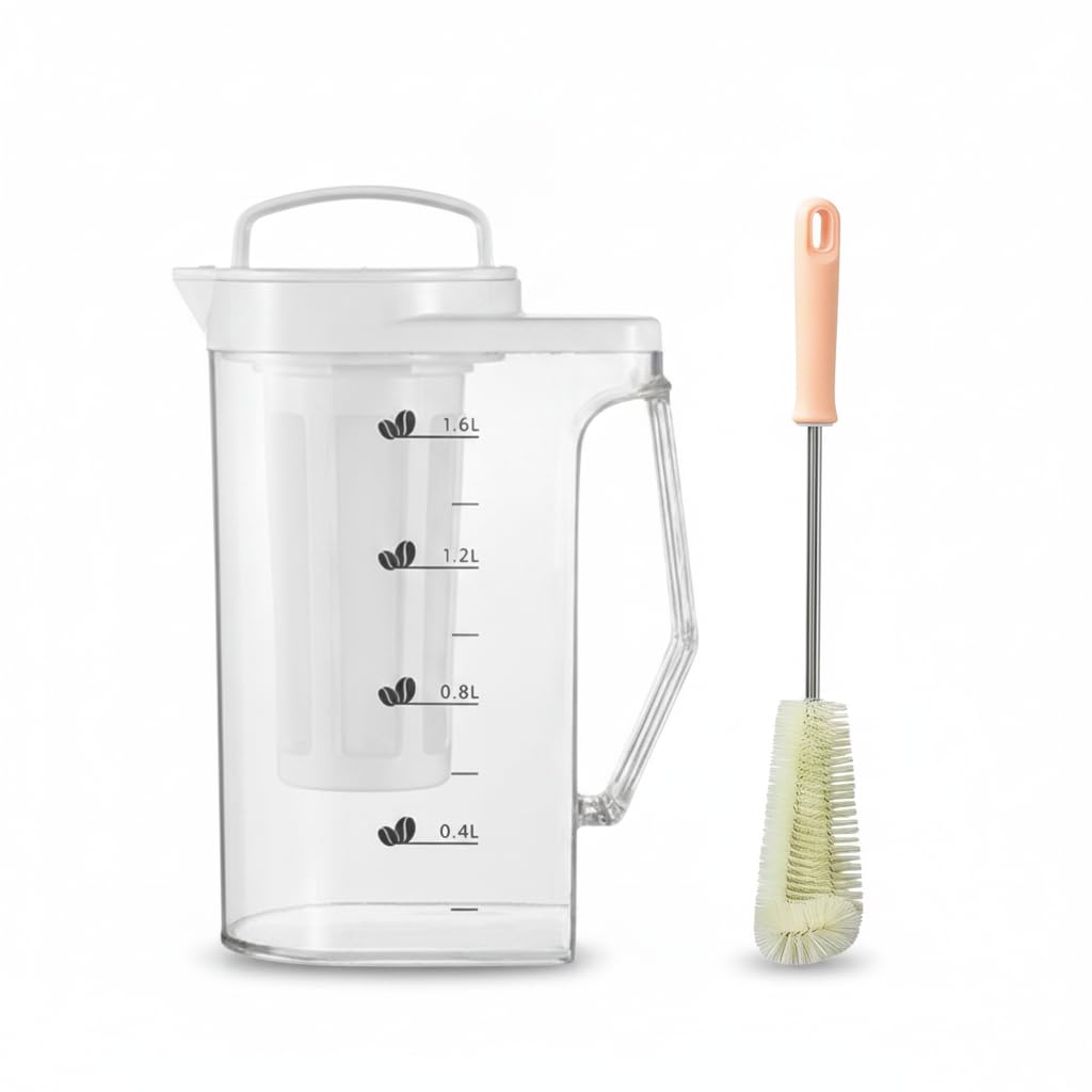 Macchina per Caffè Freddo, Caraffa per Bevande con Beccuccio E Spazzolino per La Pulizia, Ideale per Cucina, Sala Da Pranzo, Riunioni All'aperto E