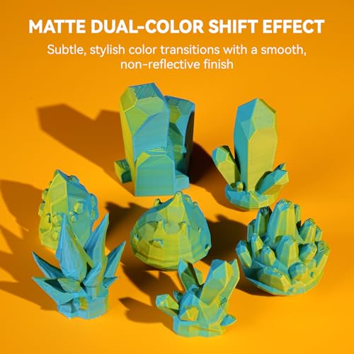 Image of JAYO Dual Color Matte PLA 3D Printer Filament 1.75mm, Yellow-Cyan Two-Tone PLA, Matte Finish Hides Layer Lines, ±0.02mm Accuracy, 1.1kg (2.42 lbs) Spool, Fit Most FDM Printers