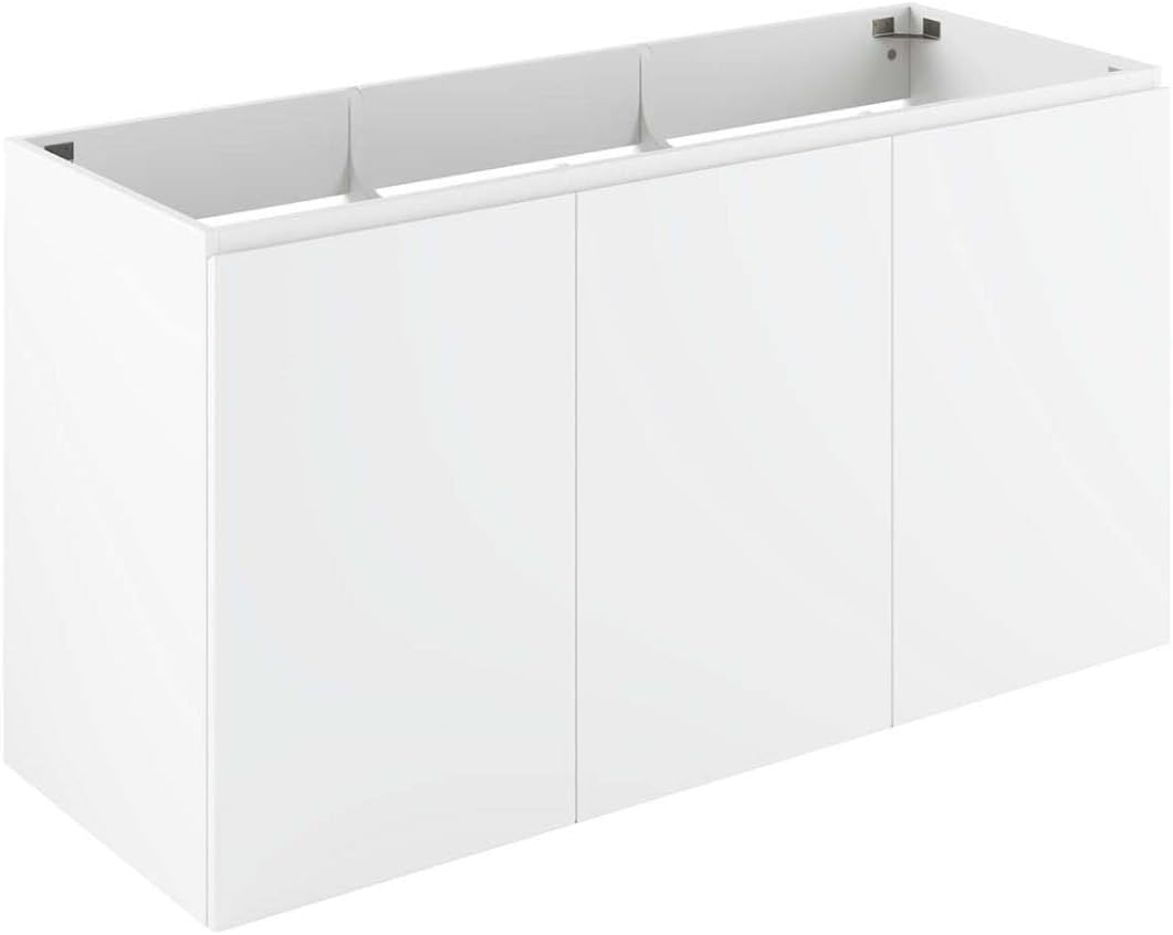 Modway Vitality 47" Particleboard Melamine Wall-Mount Bathroom Vanity in White