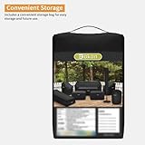 Dokon Circular Garden Table Top Covers Waterproof Round Outdoor Table Cover Heavy Duty Oxford Fabric Windproof Anti-UV Garden Furniture Covers, Patio Furniture Top Cover (Ø122x10cm) - Black - Image 6