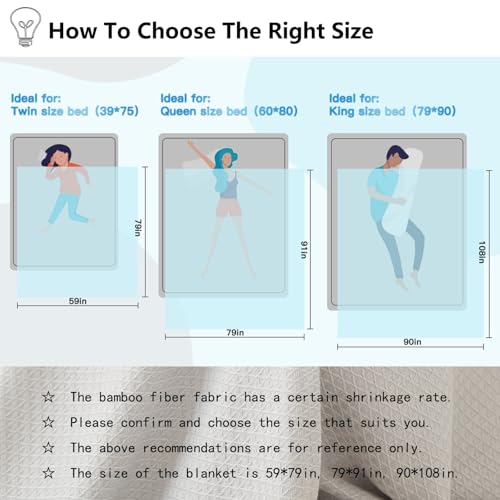 Image of AmyHomie Cooling Blanket Queen Size 90 inchx90 inch, 100% Rayon Derived from Bamboo