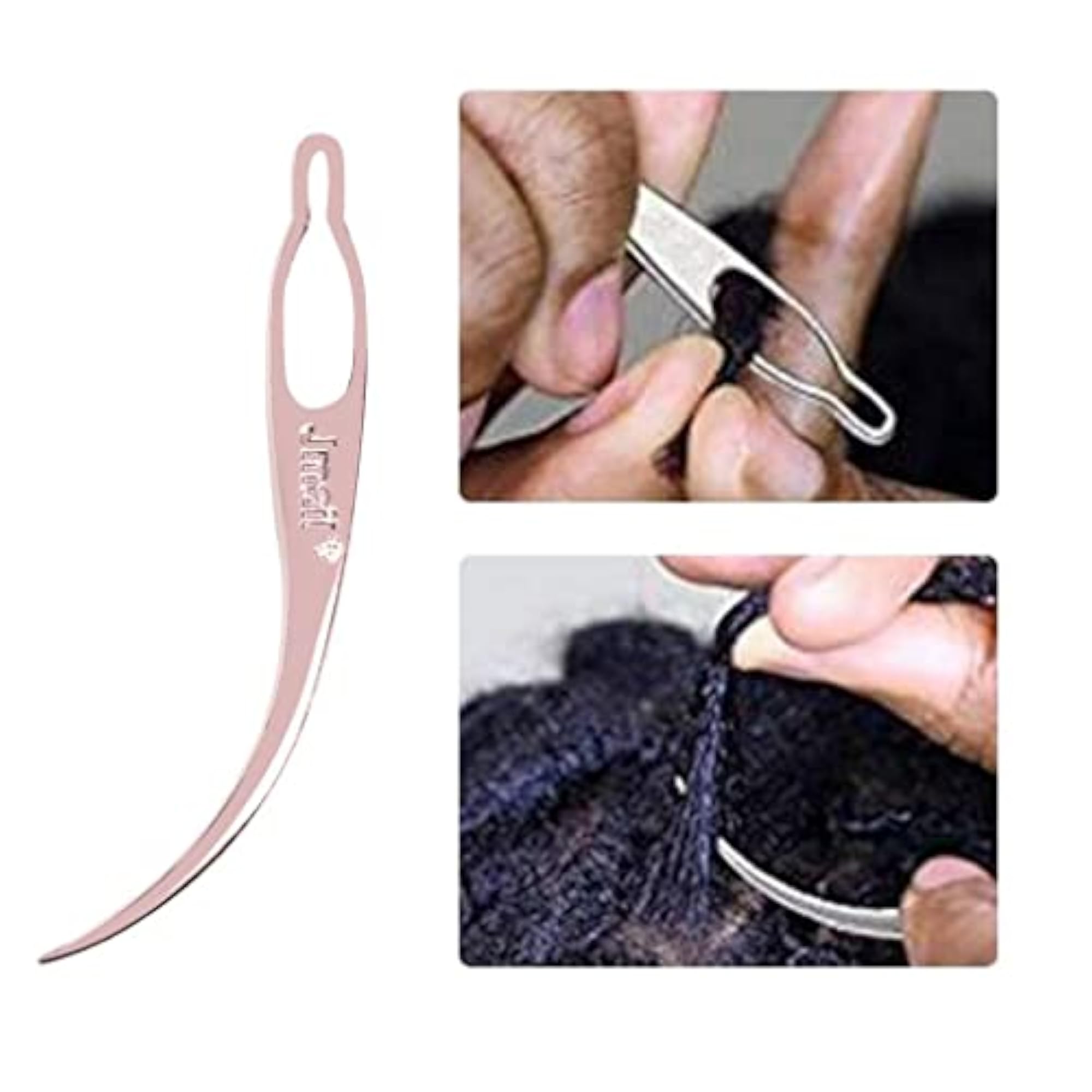 Dreadlocks Tool Craft Needle for Hair Braiding, Rose Gold