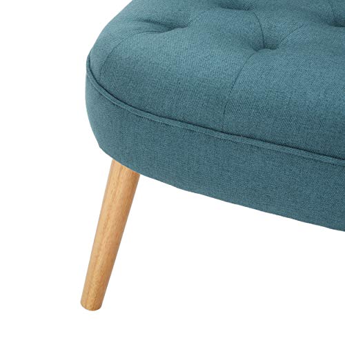 Gdf Studio Donna Mid Century Fusion Dark Teal Button Tufted Fabric Chair #TOP5