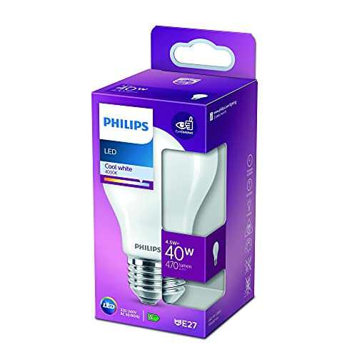 Philips LED Classic E27 Lamp, 40 W, Teardrop Shape, Matte, Neutral White, White - Image 4