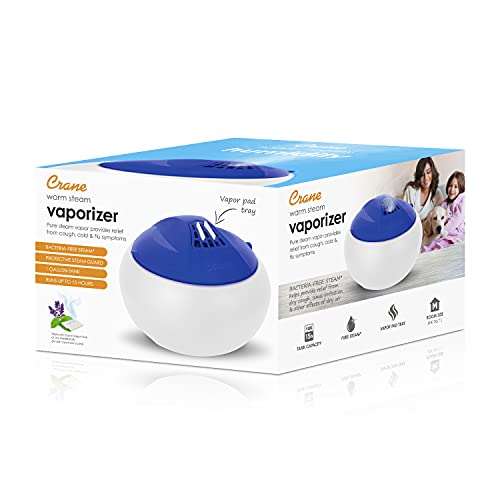 Crane Pure Steam Vaporizer, 1.0 Gallon, Filter Free, Whisper Quite, Dishwasher Safe Tank, for Home Bedroom and Office, Blue (EE-8619 B) - Thumbnail 2