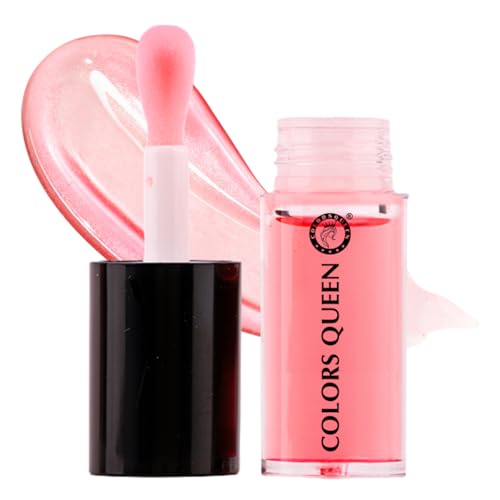 Image of Colors Queen Lip Therapy Glossy Lip Gloss | Nourishing & Hydrating Gloss | Lightweight, Highly Pigmented and One Swipe Application | Non Sticky Lip Gloss with Extra Large Applicator (01 - Strawberry, 4.8ml)