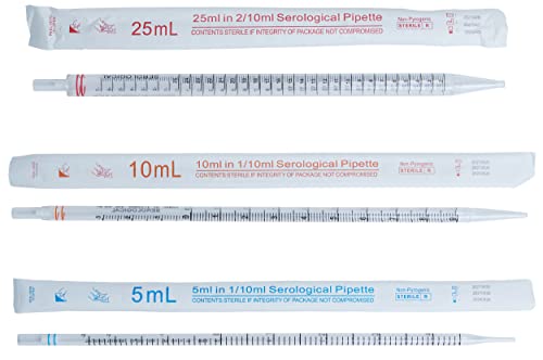 Scistar 5Ml Polystyrene Serological Pipettes, Individually Wrapped, Sterile, Standard Length, Laboratory Grade (Box Of 50) #TOP3