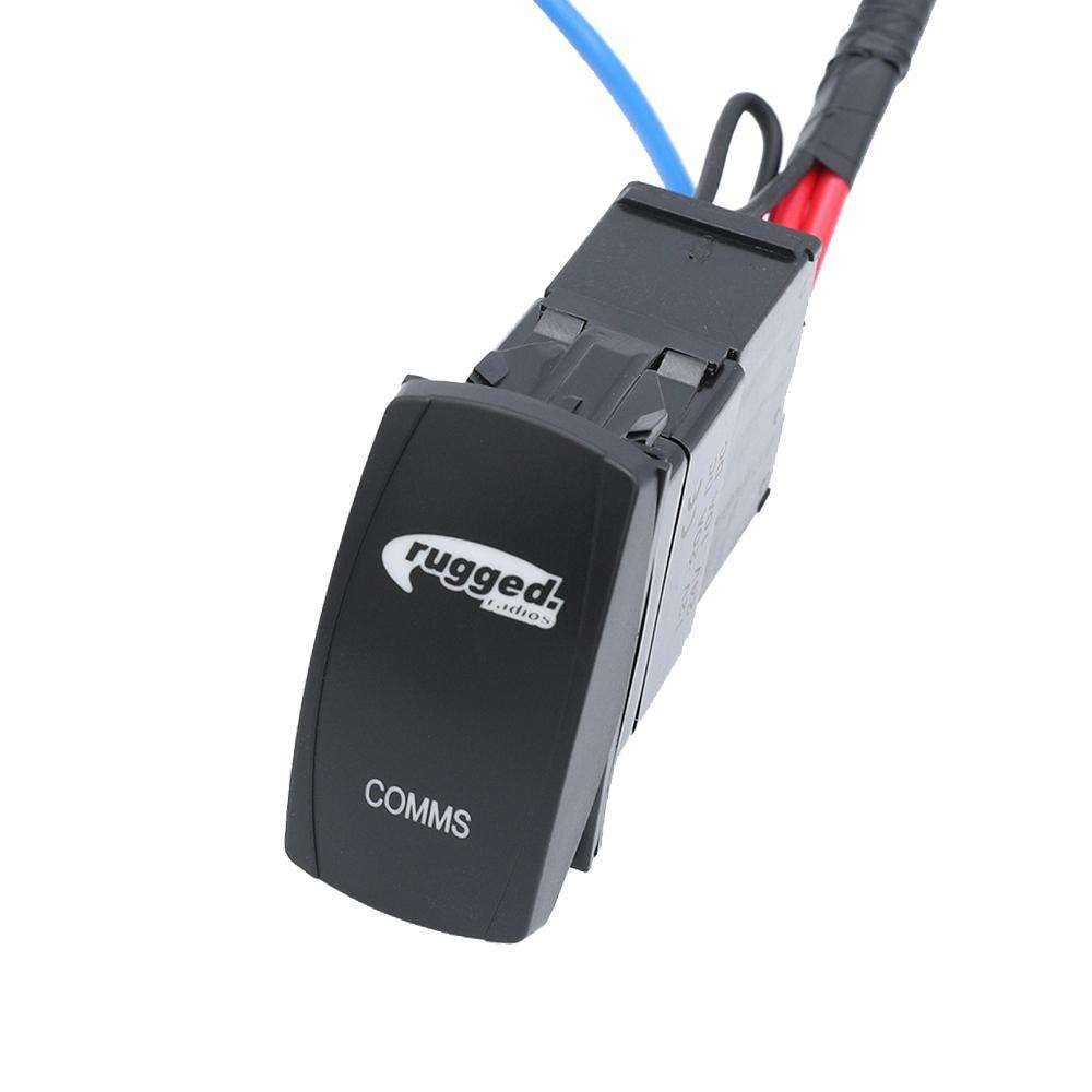 Rugged Radios All in One Power Switch for Waterproof Radio & Intercom - Comms Rocker Switch Two Way Radio Walkie Talkie
