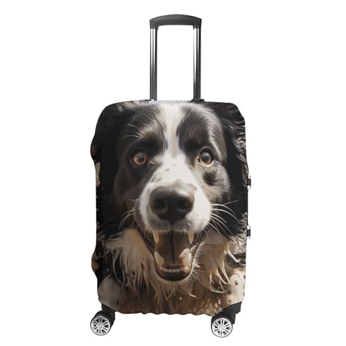 Housse de bagage Border Collie lavable et anti-rayures protégeant les valises de grande taille