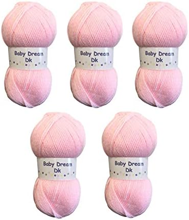 5 x 100g Baby Dream DK Baby Wool (5 x 100g Peach)