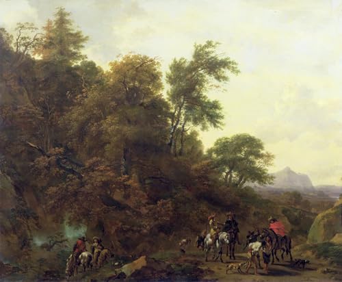 Toile paysage boisé Berchem décoration murale chic pour grand salon