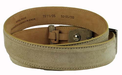 BRUCLE cintura camoscio beige unisex in vera pelle...