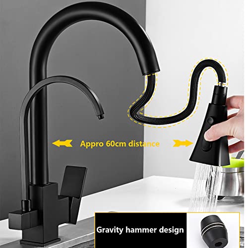 Robinet de cuisine noir mat avec mitigeur eau potable design premium - 8