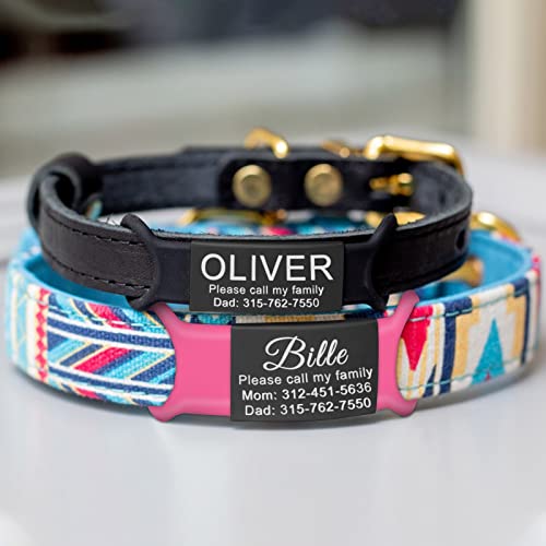 Natiform Personalized Dog Tags, Slide-On Pet Id Tags, Stainless Steel Dog Tags, No Jingle Slide On Cat Id Tag, Engraved No Noise Customized Pet Identification Tags(L Black) #TOP7