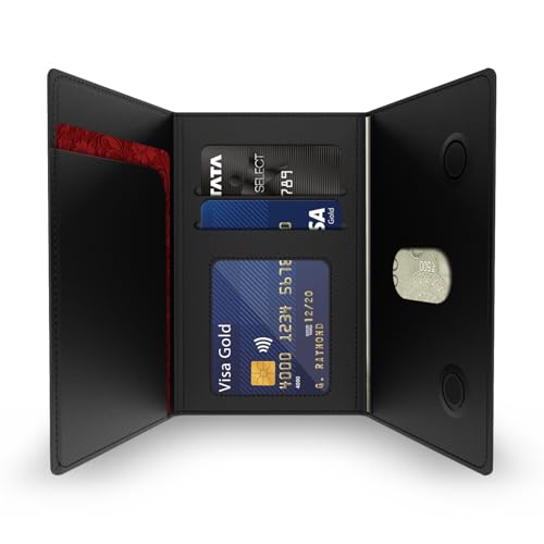 Image of GRIPP Mag Pocket Wallet Card Holder Compatible with Mag-Safe for iPhone 17 /16 /15 /14 /13 /12 Series & All Mag-Safe Phone Cases, Premium Leather, Strong Magnetic Alignment - Black