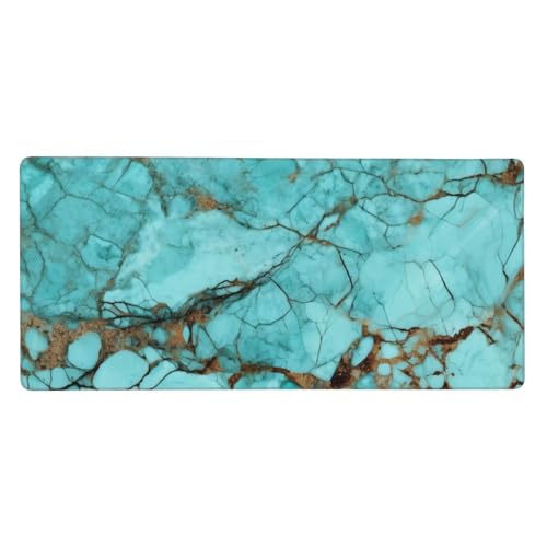 Tapis de souris de jeu XXL turquoise motif marbré pour bureau