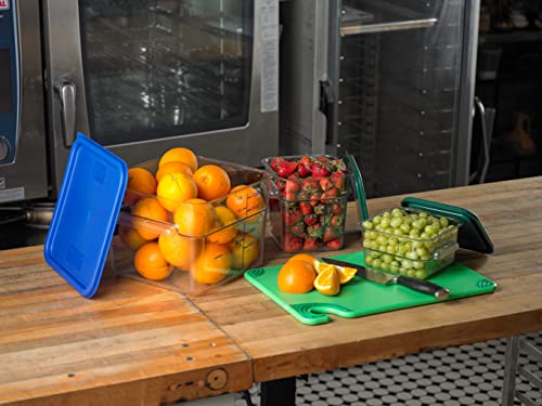 Image of Carlisle FoodService Products Squares Square Food Storage Container with Stackable Design for Catering, Buffets, Restaurants, Polycarbonate (Pc), 4 Quarts, Clear