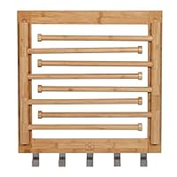 Honey-Can-Do Wall-Mounted Swivel Clothes Drying Rack, Bamboo, Natural, 80 lbs