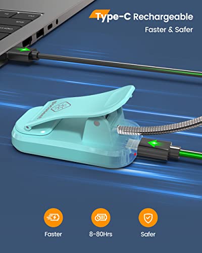 Glocusent Willow Book Light For Reading In Bed, 10Led Bright Reading Light, 3 Colors & 3 Brightness, Rechargeable Book Light Lasts For 80Hr, Lightweight Clip On Book Light, Perfect For Book Lovers #TOP3