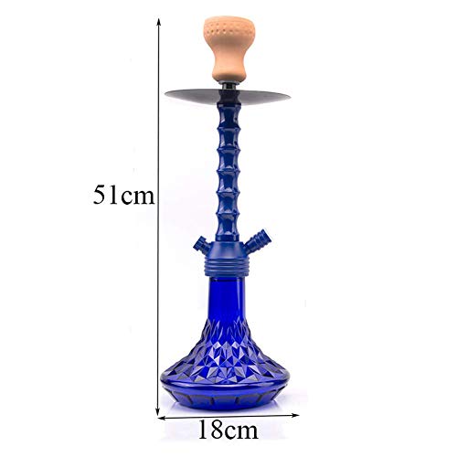 Acryl Shisha Set, Tabak Shisha Zubehör mit mittlerem arabischen Geschmack, mit 1 Schlauch, Räuchertopf aus Ton, Blau – Bild 3