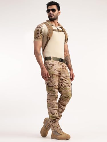 Image of MOUNTMILLER Men's Short Sleeve Ripstop Tactical Polo T-Shirt | Anti-Odor | Moisture-Wicking | UV Protective| Ideal for Hiking & Trekking, Outdoor