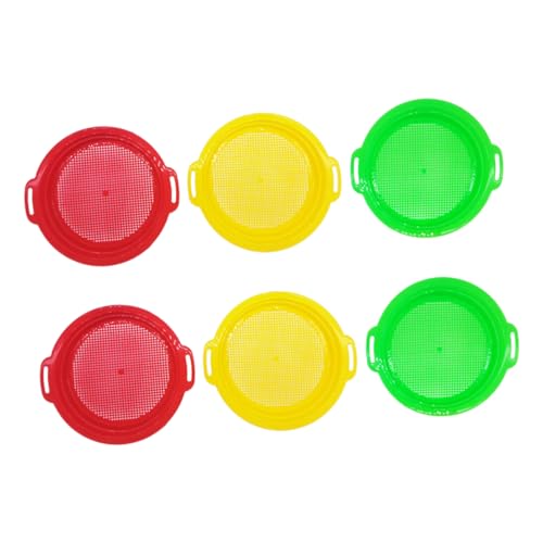 VICASKY 6pezzi Setaccio Per Sabbia in Plastica Kit Giocattoli Per Spiaggia Setaccio Di Sabbia Attrezzo Da Spiaggia Portatile Per Ragazzo Ragazza Ragazza Giocattolo